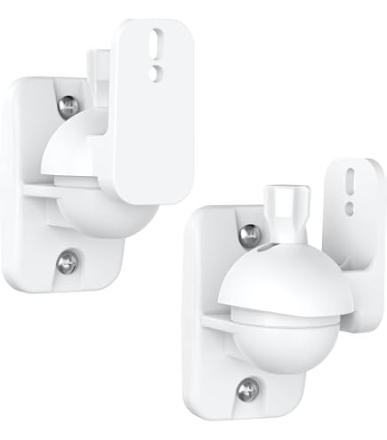 Goobay Supporto A Parete Per Altoparlanti Universale – Girevole E Inclinabile, Fino A 3,5 Kg, Bianco, Confezione Da 4