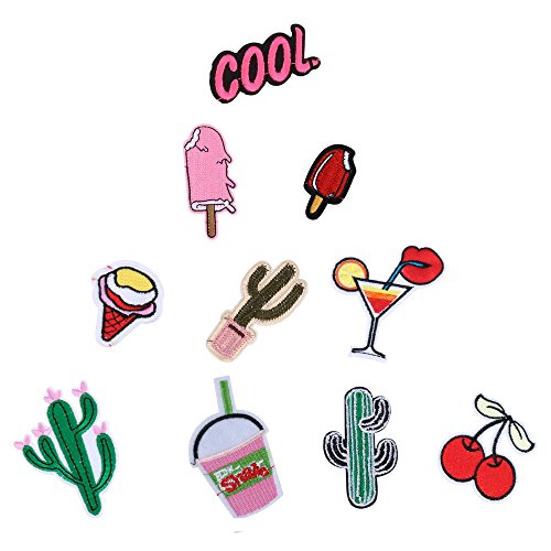 RYMALL 28 Stk Patch Sticker, Niedlich DIY Kleidung Patches Aufkleber Sommer-Thema für T-Shirt Jeans Kleidung Taschen - 7