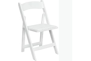 Flash Furniture Hercules Series Lot de 4 chaises Pliantes en Bois Blanc avec siège rembourré en Vinyle