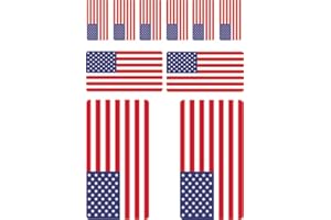 DYKGRAAF Pack of 10 Flag Stickers USA Set Sticker United States of America Car Sticker Offset Print