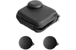 ULBTER Mini Storage Bag Case for GoPro MAX Waterproof 360 Camera + Rubber Lens cap Cover with Keeper, Carrying Portable boxes Accessory for Go pro Max [2+1 Pack]