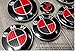 Price comparison product image RED & BLACK CARBON FIBER BMW Badge Emblem Overlay HOOD TRUNK RIMS FITS ALL BMW