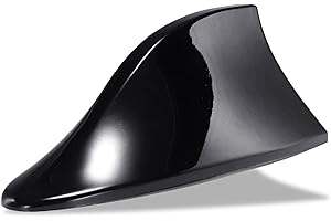 Bncxdc Car Shark Fin Antenna, Universal Car Antenna, Punch-free Blank Radio Antenna Made of ABS Paint, Enhanced Signal, Waterproof and Dust proof, Low Wind Resistance Streamline Black