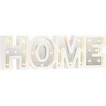 Scritta LED HOME in Legno e Specchio - Decorazione Murale Vintage