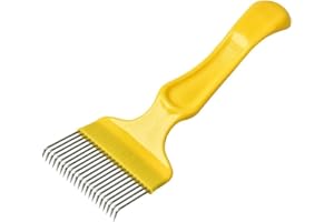 PINEESEATILE FORCHIO di PROVAGGIO di Acciaio INOSSE, Pala di Raschietto al Miele con Impugnatura di plastica con Strumento di Apicoltura in Acciaio Inossidabile a 18 Denti..Strumenti di Apicoltura in plastica
