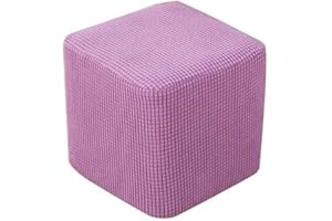 uyeoco Copri Pouf Fodera Poggiapiedi Rotondo/Quadrato/Rettangolare Elasticizzat 50x50/40 x 40 Cover Sgabello Copertura Protettiva per Ottomana (Color : I, Size : 40x40cm)