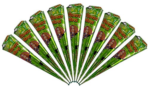 Silver Gold 100% Natural Mehandi Cone Temporary Tattoos Body Art 9 Pcs