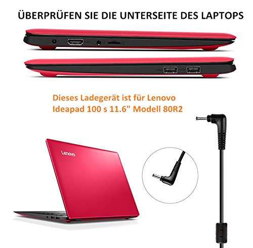POWERILLEX 20W Ersatz Netzteil Laptop Ladegerät Adapter für Lenovo Ideapad 100 s 11.6” Modell 80R2 Notebook mit 5.5FT Netzkabel- PR-IP-11 - 3