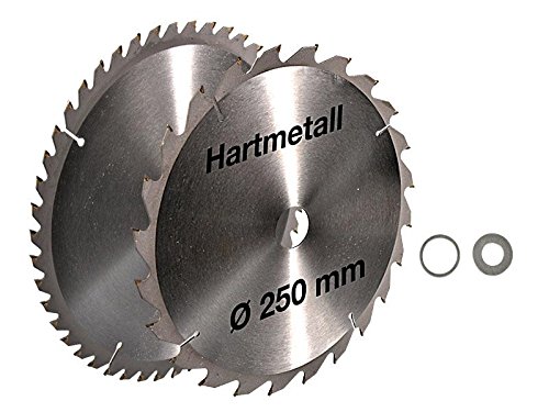 2 tlg Set Kreissägeblatt Hartmetall 250 x 30 mm 24 Z + 48Z