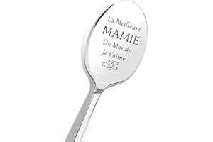 RATIFYALE Cadeau Fete des Grand Mere Idee Cadeau Mamie Original, Petite Cuillère en Acier Inox, Cadeau pour Mamie Cadeau Fete des Meres Cadeau Grand Mere Cadeau Mamie Anniversaire Mamie Cadeau Retraite Femme