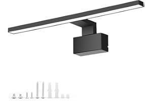 ‎NBEASTKEY NBEASTKEY Mirror Lamps for Bathroom, Mirror Lights, Wall Lights for the Bathroom, 8 W, 45 cm, 230 V, 4000 K, IP 44, Waterproof, Neutral Light, Make-Up Light, Mirror Lamp, Black