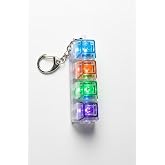Busstier Işıklı Klavye Stres Giderici Anahtarlık, Mekanik Tuşlu Click Sesli RGB LED Işıklı Mini Klavye Anahtarlığı, Şeffaf Ta