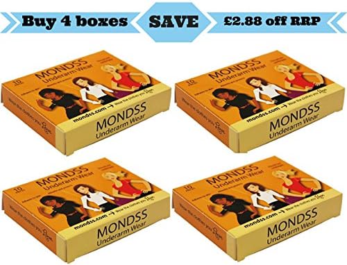 Disposable Sweat Pads/Dress Shields (Adhere/Stick to Skin) MONDSS 4 Pack of Underarm Wear – for Women/Men. Fast Free Same Day Shipping Worldwide.**AS SEEN ON TV!**