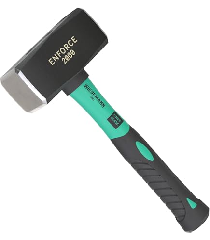 Masse En Acier 2000g - Pour Maçonnerie Et Construction - Manche Fibre Ergonomique - Tête Forgée