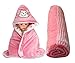 My New Brand COMBO Lovable Shearing Velvet Hooded Pink Baby Blanket & Baby Shawl Spread Blanket RS.389.00