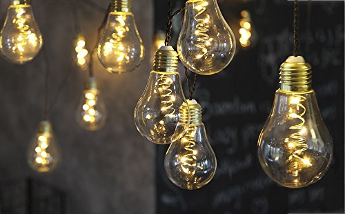 LED Lichterkette Glühbirne aus Glas Retro Design 10 tlg warm weiß indoor