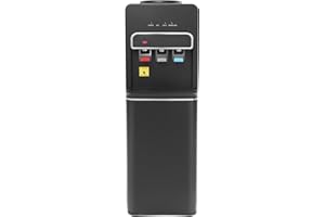 CONIAIO Elektrischer Bodenstehender Wasserspender mit Bodenbeladung, 550W 3-in-1 Kalt Heiß & Raumtemperatur Wasser, 85-95℃ Heißwasserspender für Zuhause, Büro, Küche, Schlafzimmer (Schwarz)