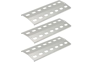 Grillclub 3 x Edelstahl Flammenblech 39,5 x 15 cm - extra stark 1,5mm - für Gasgrill Flammenverteiler Brennerabdeckung