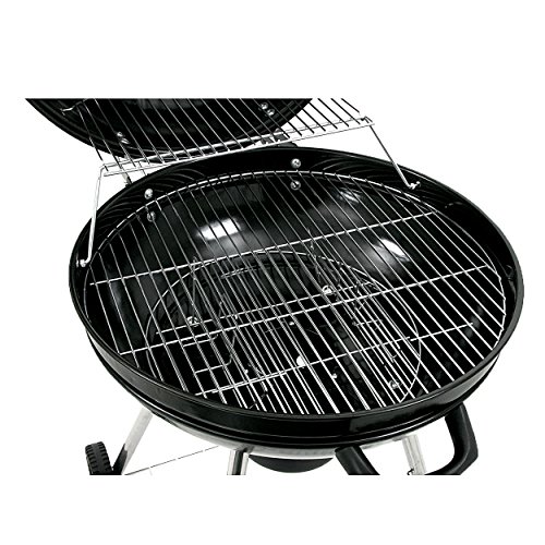 XXL Kugelgrill 57cm Durchmesser Holzkohle-Grill Smoker Standgrill mit Deckel – große Grillfläche in schwarz - 5