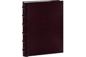 Pioneer Photo Albums Sewn Bonded Leather Bookbound 300 Pkt 4x6 Bi-Directional Photo Album, Burgundy