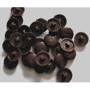 6g-8g Dark Brown Plastidome Screw Cover Caps 2 Part Snap Fit Per Box Of 100