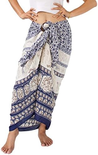 Siam Secrets Plus Size Sarong Unisex Elephant Shawl or Pareo Beach Wrap Indigo