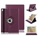 Produktbild Apple iPad mini 4 Hülle Case,elecfan® 360 Grad rotierend Kunstleder Schutzhülle Tasche Etui Smart Cover mit Auto Schlaf / Wach, Standfunktion für iPad mini 4 (iPad Mini 4, Lila)