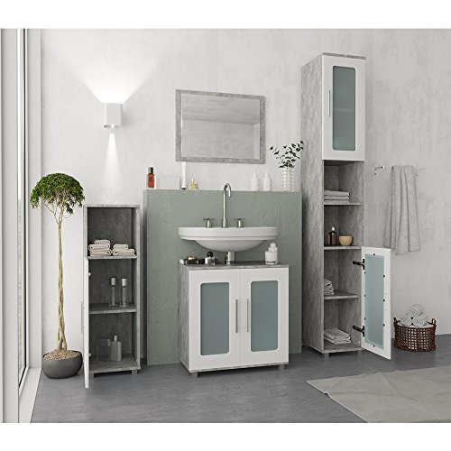 Badezimmerspiegel 45×60 cm Grau-Beton – Spiegel Hängespiegel Badspiegel - 6