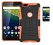 Produktbild Huawei Nexus 6P(2015) Hülle mit Panzerglas,TPU+PC Ultra Slim Silikon Tough Rugged Dual-Layer Hardcase with Built-in Kickstand Thin Stand Case,Wasserdicht Shockproof Anti Slip Stoßfest Protection Tasche Schutzhüllen für Huawei Nexus 6P(2015) 5.7Zoll-[orange]+Panzerglas/Schutzfolie/Displayschutzfolie