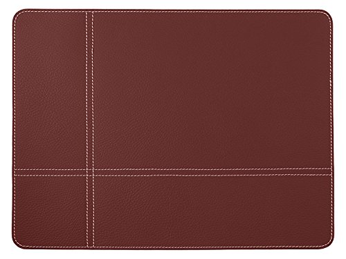 Platzsets und Untersetzer aus recyceltem Leder Tisch-Sets, 2 Stück (weiß, braun, orange, rot, burgund) Tischsets, Tisch-Matten, Tischsets 40 x 30 cm und Untersetzer 10 x 10 cm, Burgunderrot, - 5
