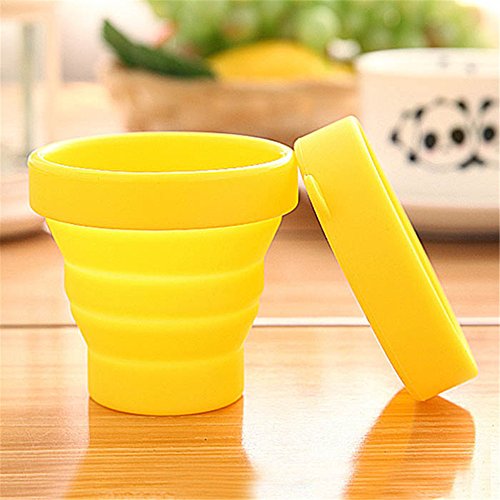 Neu Versenkbar Teleskop Faltende Tasse Zahnputzbecher für Reisen Sport Camping Wandern Gelb