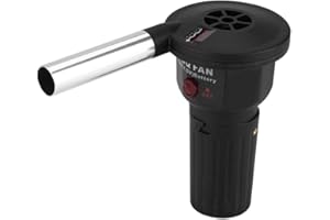 Zunate BBQ Fan, Grill Fön Barbecue Blower Grillgebläse Batterie, für Outdoor Camping Picknick Charcoal Grill Barbecue, einfacher zu beginnen, Schwarz