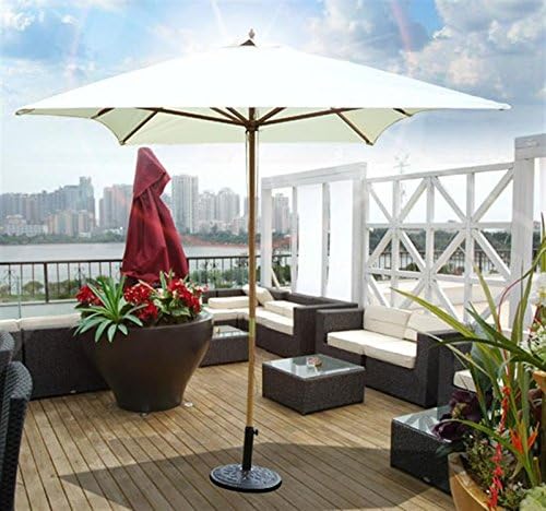 3 x 2m Wooden Patio Parasol Umbrella-Cream - It is an amazing addition to your rattan furniture or outdoor dinning set.