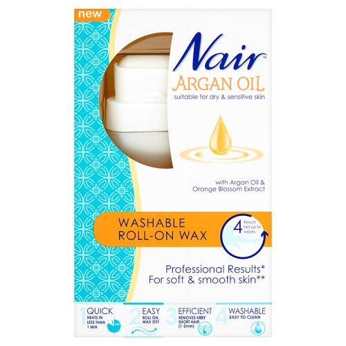 Nair Hair Remover - Natural Argan Oil Washable Roll-On Wax Body, 100ml