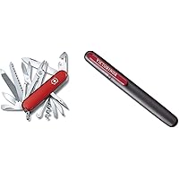Victorinox Taschenmesser Handyman (24 Funktionen, Kombizange, Holzmeissel, Metallsäge) rot & Dual-Messerschärfer, Tragbar, Sc