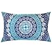 Produktbild Xukmefat Pillowcase Hippie Elephant Mandala Blue Bohemian Art Microfiber Pillow Cover Soft and Cozy,Decorative Throw Cushion Covers 20x30Inch