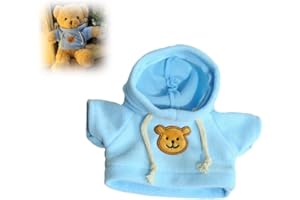 Gehanico Small Plush Bear Doll Costume Stuffed Animal Outfit Girl Boy Plush Doll Hooded Sweater Clothes Cute Stuffed Animal Outfit Clothing for Stuffed Bears (Blue)