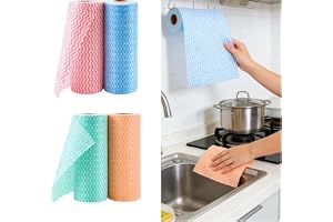 4 rullar engångsrengöringsdukar, 160 stycken rengöringsdukar disktrasor multifunktionstrasor, non-woven kökshanddukar, rengör
