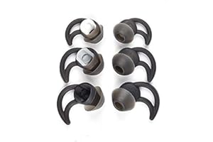 SINDERY Auricolari di ricambio Eargel a doppia flangia in silicone, con cancellazione del rumore, compatibili con cuffie wireless Bose QuietControl 30 QC30 QC20 SIE2i IE2 IE3 Soundsport (nero)