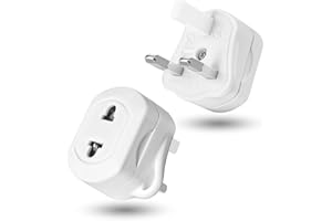 2-PACK Shaver Plug Adaptor UK,SHUOMAO 2 Pin to 3 Pin Toothbrush Converter Plug with 13A Fuse,Toothbrush Charger Adapter UK,Bathroom Electric Shaver Razor Adaptor for Epilators Bathroom,for US EU Plug