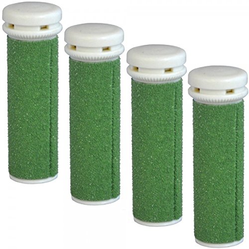 Extreme Coarse Micro Mineral Green Replacement Rollers Compatible with Emjoi Micro-Pedi Callous Remover (4 pack)