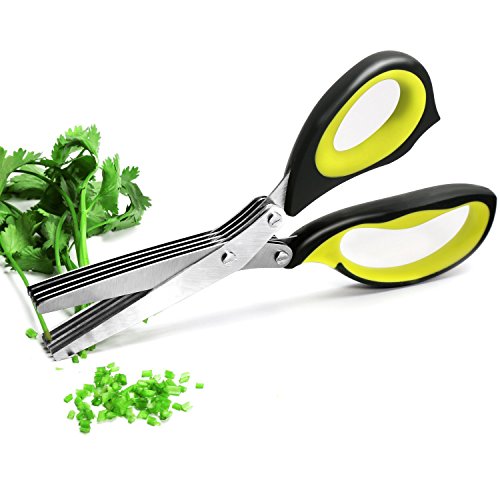 Kräuterschere, Schere Zackenschere Edelstahl Herb Scissors mit 5 Klingen - 2