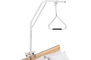 VEVOR Barra Trapezio per Mobilità a Letto con Morsetti e Catena in Metallo, Barra di Assistenza per Trazioni per Anziani e Disabili, Ideale per Assistenza Domiciliare, Ospedali, Case di Cura