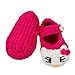 Eleery Lovely Baby Newborn Infant Girls Hello Kitty Handmade Crochet Knit Socks Booties Sandals Toddler Prewalker Shoes 0-12 months (Rose Red)
