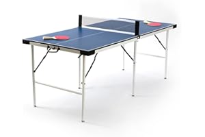 HLC 5.5FT - Mesa De Ping Pong Plegable, Mesa De Tenis De Mesa con Red, Portátil Y Portátil para Interior Exterior 169 * 81 * 