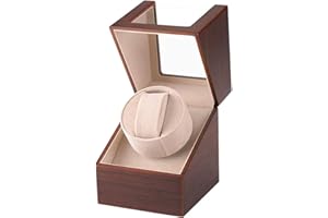 MOOPHYSHAM Remontoir de Montre Automatique, Boîte de Montre à Remontage Automatique pour 1 Montre,Alimentation par Batterie ou Adaptateur Secteur