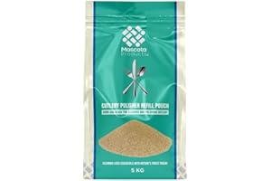 Mascota Products Corn Cob Cutlery Polisher Refill – Natural Biodegradable Media for Professional Cutlery Polishing Machines 5 kg Pouch