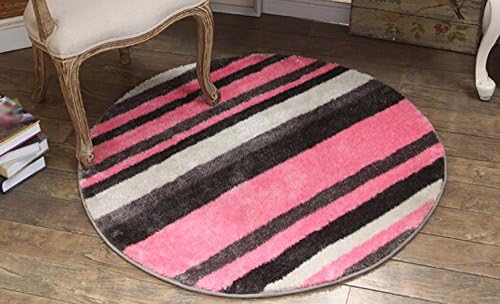 ZHDC® carpet, European style Round carpet living room coffee table carpet bedroom Bedside blanket study Computer chair cushion hammock Yoga mats Soft and comfortable ( Color : Pink , Size : 120*120cm )