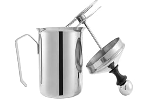 Gvolatee 500ml Acier inoxydable Au lait Frother Bricolage Fancy Coffee Cream Coffee Foamer Outil de cuisine au crème de lait