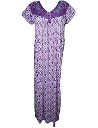 Indiatrendzs Women's Nighty Hosiery Nightwear Printed Maxi Nightgowns (Chest 40)